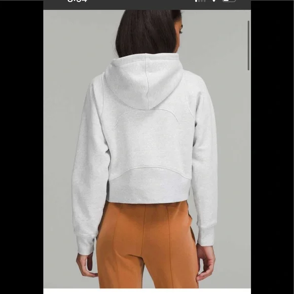 ❤️LULULEMON LOUNGEFUL CROPPED HOODIE/JACKET-HEATHERED ULTRA LIGHT GREY-10/12❤️ - Picture 4 of 16